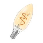 Osram Vintage 1906 LED Classic Slim E14 Bougie Filament Dorée 3.5W 300lm - 922 Blanc Très Chaud | Meilleur Rendu Des Couleurs - Dimmable - Équivalent 25W