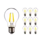 Multipack 10x Noxion Lucent LED E27 Poire Filament Claire 4.5W 470lm - 840 Blanc Froid | Équivalent 40W