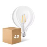 Voordeelpak 4x Osram SuperStar LED E27 Globe 125mm Filament Helder 7W 806lm - 822-827 Dim To Warm | Dimbaar - Vervangt 60W